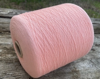 Przędza Alpes Pink Crepe Cotton Italy na stożku, Przędza szydełkowa, Przędza do robienia na drutach ręcznie, Przędza do robienia na drutach maszynowo, Przędza do tkania ręcznego, Przędza letnia
