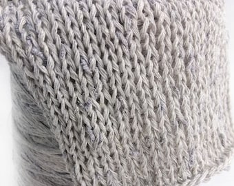 Gray Cashmere Merino Wool Lurex Yarn on Cone, Structured Wool Yarn with Bumps, Crochet yarn Hand knitting yarn, Italian Merino wool yarn