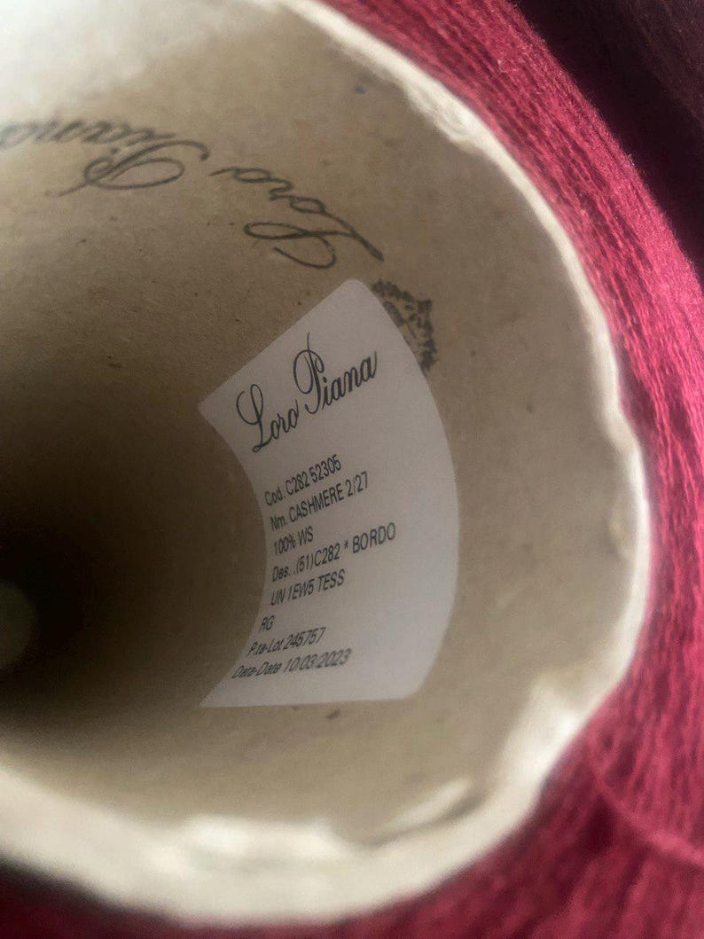 Burgundy Cherry 100 Cashmere Yarn Loro Piana CASH 100 Price Per 100g 