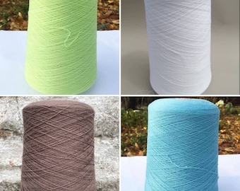 Witte limoenmerinowol en extrafijn elastaangaren op kegel, per 100 g / 3,52 oz Italiaans wolgaren, machinaal breigaren, weef- en haakgaren