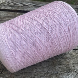 Pink Viscose Italian yarn very fine 19 Nm per 100 gram, Shine, crimp and stretch, Machine Knitting, Crochet yarn, Weaving yarn