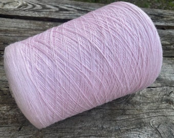 Pink Viscose Italian yarn very fine 19 Nm per 100 gram, Shine, crimp and stretch, Machine Knitting, Crochet yarn, Weaving yarn