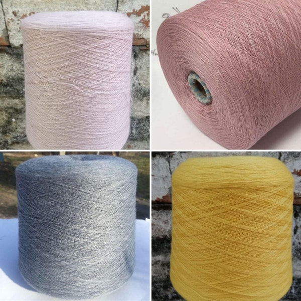 Fil extrafin 100 % laine mérinos sur cône, par 100 g/3,52 oz de fil de laine italienne, fil de laine mérinos à tricoter à la machine, fil à tisser et à crocheter