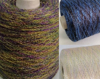 Lurex on viscose yarn on cone, Lurex Section dyed Yarn, Crochet Yarn, Machine knitting Yarn, Yarn on cone, Glitter Shiny yarn