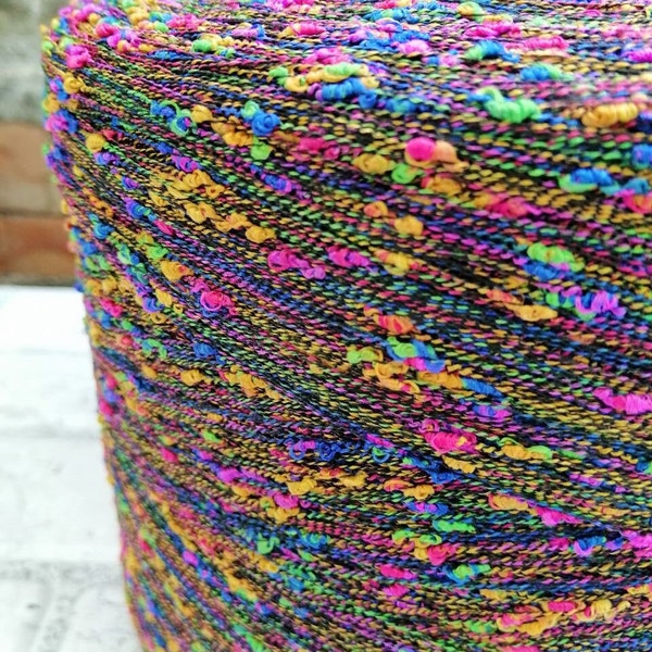 Multicolor Fantasy Boucle Cotton Viscose Italy yarn, Colorful summer yarn, Weaving yarn, crochet yarn, hand knitting machine knitting yarn