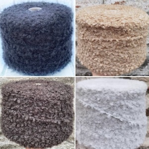 Beige, Gray, Brown Boucle Kid mohair Merino Wool Yarn per 100 grams / 3,5oz , Boucle Mohair Italy yarn, Crochet yarn Hand knitting yarn
