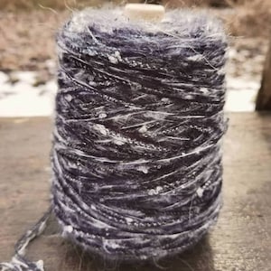 Boucle Kid mohair laine mérinos sequins sur cône, fil mélange art mohair, fil au crochet fil à tricoter à la main avec paillettes 2 mm