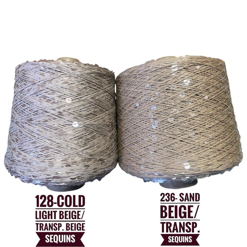 Royal Double Sequins cotton yarn per 50g/0,11lb, Sequins yarn 6mm/3mm thread luxury decorative yarn, shiny yarn, sparkly knitting lace yarn image 5