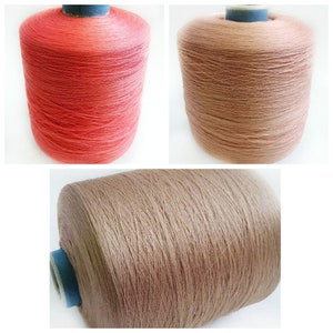 Pure Crepe Silk yarn on cone per 100g / 3.52oz, Italian silk yarn for machine knitting, embroidery, crochet, weaving