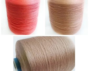 Reines Crepe Seidengarn auf Kone je 100g, italienisches Seidengarn für Maschinenstricken, Sticken, Häkeln, Weben