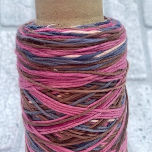 Fancy rope Multicolored Cotton Italy yarn on cone, crochet yarn, hand knitting yarn, weaving yarn,  Italian summer yarn