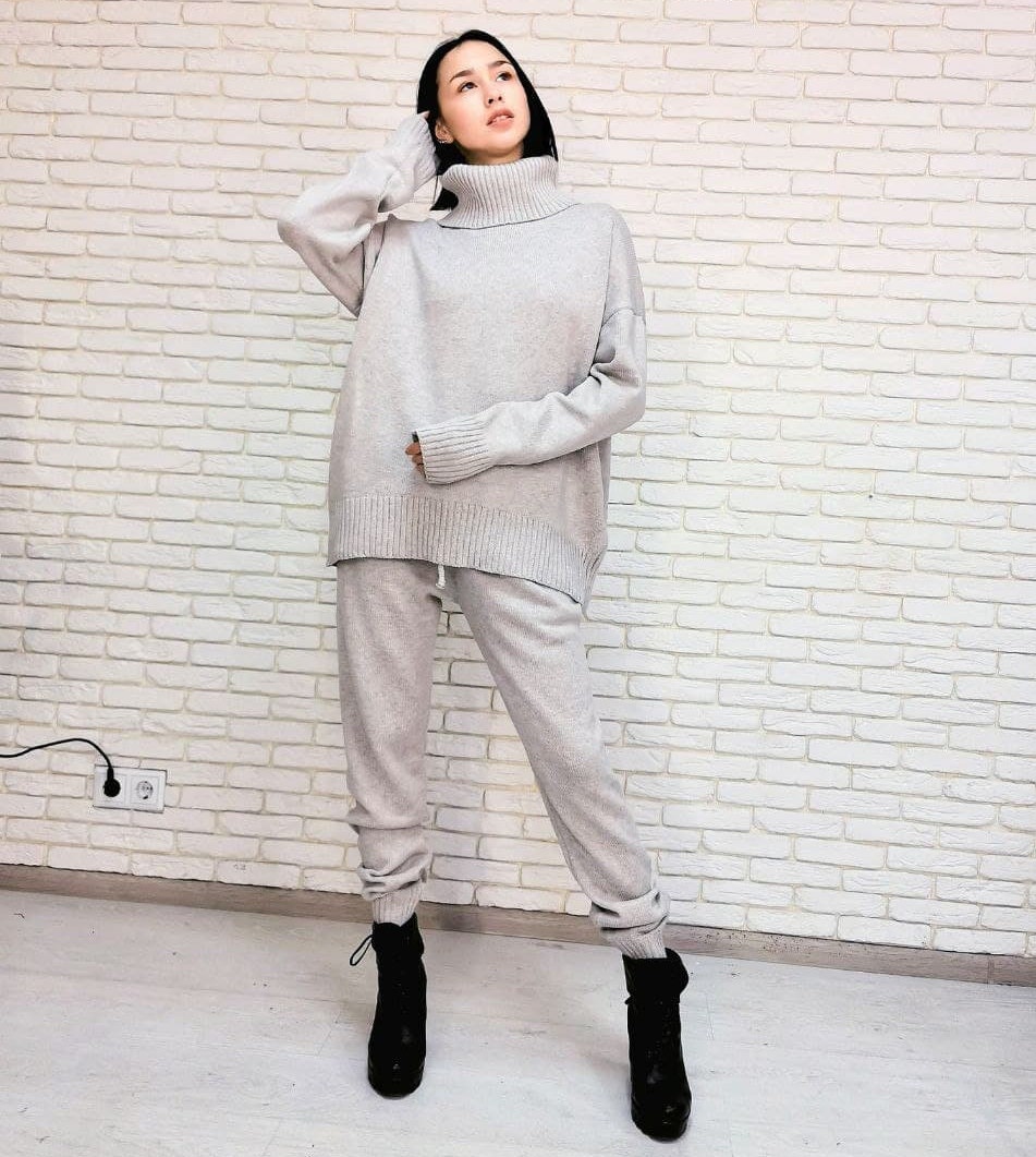 Knitted Cashmere Merino Wool Suit 