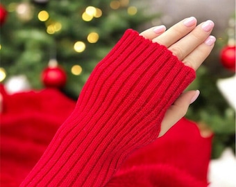 Merino Fingerless Gloves Women, Knit wrist warmers, Wool gloves women, Knit mittens, Knit fingerless mitts, Knit driving fingerless gloves