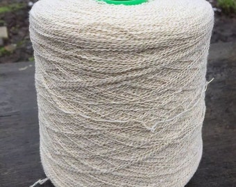 Merino wool yarn with Lurex Light Beige, Italian Woolen Yarn per 100g / 3.52oz, Weaving and Crochet yarn, Hand knitting yarn