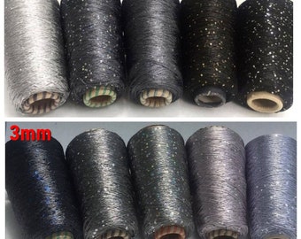 Micro sequins 2mm 3mm yarn thread luxury decorative shiny sparkly knitting paillettes yarn crochet knit additional thread 100g 0,22lbs skein