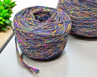 Multicolor Tweed Merino & Silk Soft Italian yarn 250m per 100g/3,52oz, Hand knitting, Crochet yarn