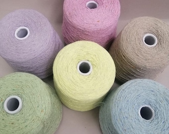 Soft merino & silk Tweed yarn 100gr, Tweed Merino wool Silk Hand knitting Crochet yarn, 350m per 100g, Yarn on cone