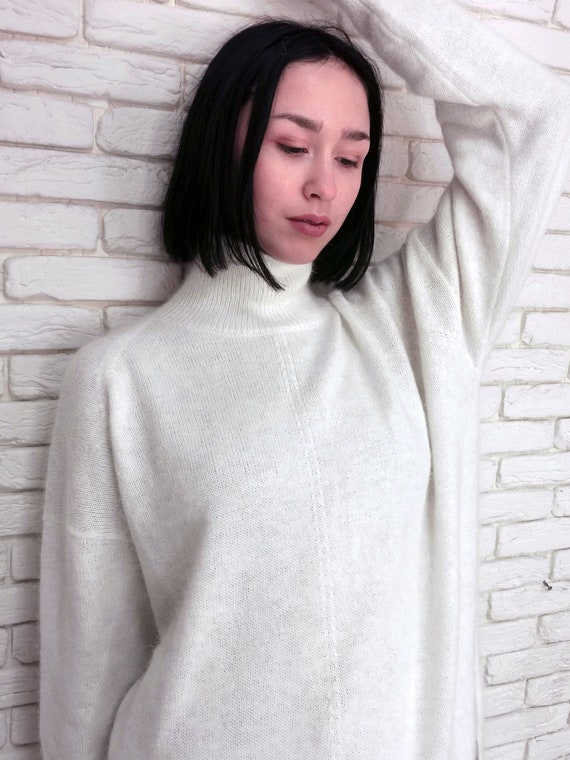 White angora turtleneck best sale sweater