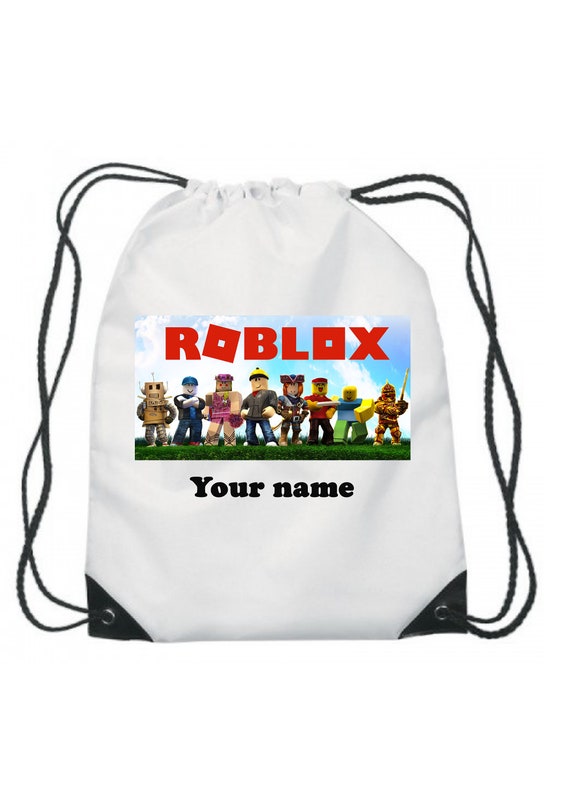 Boys Girls Personalised Roblox Drawstring Bag School Bag Etsy - kids roblox backpack cute school backpack