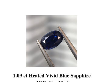 1.09 ct Natural Heated Vivid Blue Sapphire | Oval | EGL Certified | VVS