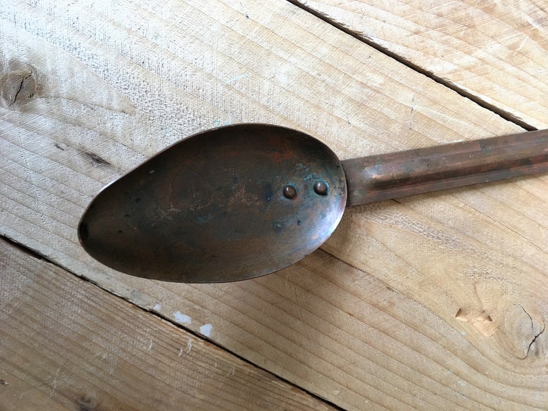 Vintage Copper Spoon Rustic Charm Etsy