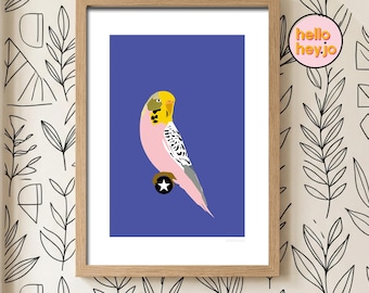 Budgie Art Print: Tropical Bird Wall Decor
