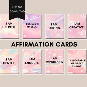 Kids Affirmation Cards, Affirmation Cards Printable, Positive Affirmation Cards For Kids, Printable Affirmation Quotes, Motivational Cards