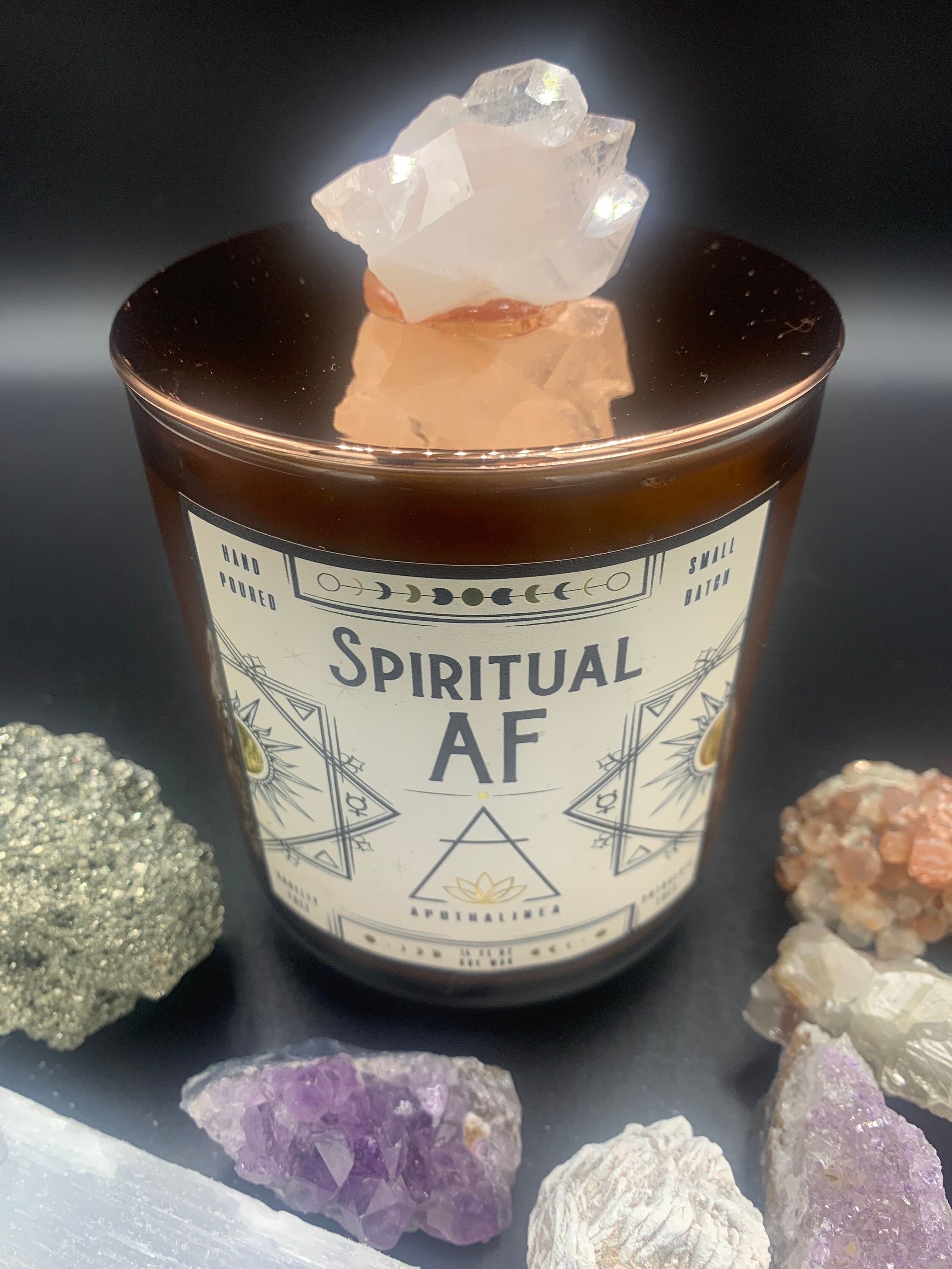 Spiritual AF 14oz Crystal Candle Etsy
