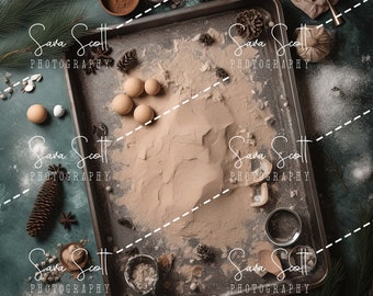 Newborn Digital Backdrop Christmas Baking