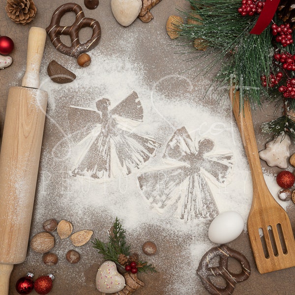 Christmas Cookie Snow Angel Digital Background