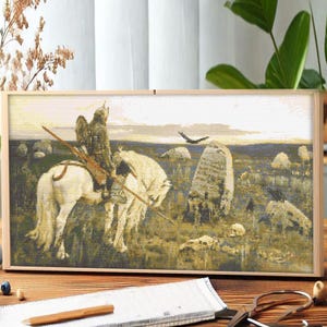 Cross Stitch Pattern Slavic Folklore Fairy Tales - Viktor Vasnetsov – Knight at the Crossroads, Bogatyr