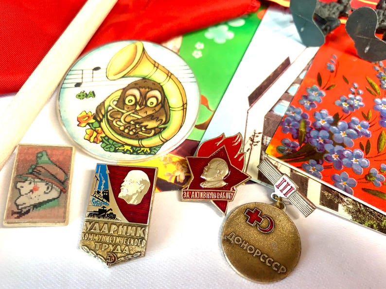 Ussr Box Soviet Mystery Box - USSR Propaganda Postcards, Pins, Toys & Vintage ...