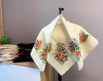 Foulard slavo - Sciarpa ucraina - Sciarpa babushka floreale in lana - Foulard russo - parte 6