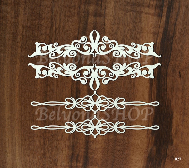 Laser Cut Chipboard monograms and borders. scrapbooking Etsy