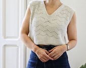 Crochet Vest Pattern PDF: SIENNA Geometric Sweater Vest with Video Tutorials