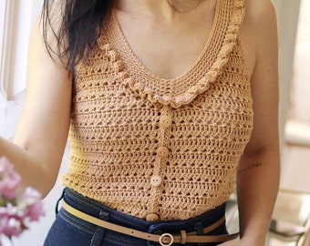 ONA Crochet Top Pattern, Women's Romantic Style (PDF Pattern)