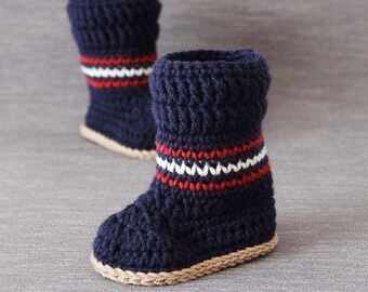 Crochet PATTERN  Tommy babybooties. Waistcoat stitch instructions included.