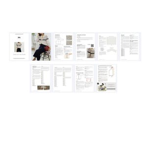 May include: A spread of pages from a crochet pattern book. The cover reads "SIA CROCHET PATTERN". The pages show diagrams, instructions, and photos of a striped sweater. The text "INSIDE THE PATTERN" is at the top.