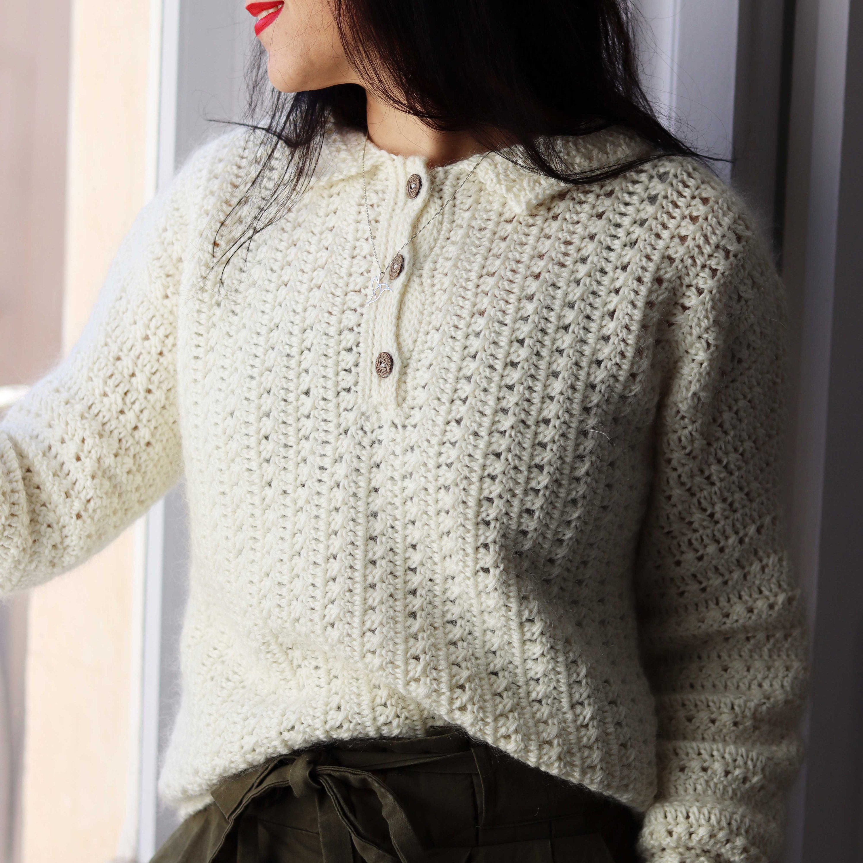 Crochet Pattern Sweater PDF • Elegant Women’s Sweater Design • DIY Crochet Pullover Tutorial • Anica Sweater Pattern