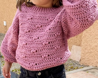 MIA Baby Crochet Sweater Pattern: Modern Girl's Design (PDF)