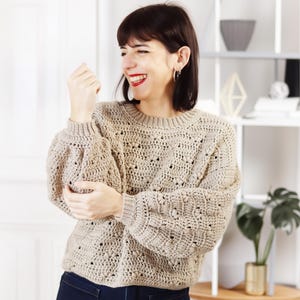 Crochet Sweater Pattern: Mia Oversized & Cropped Pullover (PDF Pattern)
