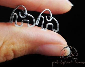 Mini Elephant Earrings/ Silver Stud Earrings/ Elephant jewelry/ Boho jewelry/ Gift for her/ Bridesmaids jewelry/ Gift for women/ Unique