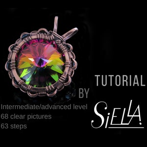WIRE medallion TUTORIAL, Channel setting DIY wire wrap jewelry making Tutorials Wire weaving tutorial by Siella jewelry
