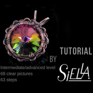 WIRE medallion TUTORIAL, Channel setting DIY wire wrap jewelry making Tutorials Wire weaving tutorial by Siella jewelry