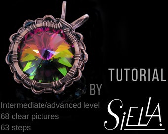 WIRE medallion TUTORIAL, Channel setting DIY wire wrap jewelry making Tutorials Wire weaving tutorial by Siella jewelry