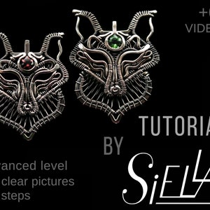 WOLF head ADVANCED level  wire wrapping TUTORIAL, diy wire wrap animal lesson, Wire weaving tutorials by Siella jewelry