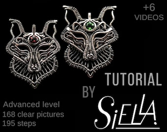 WOLF head ADVANCED level  wire wrapping TUTORIAL, diy wire wrap animal lesson, Wire weaving tutorials by Siella jewelry