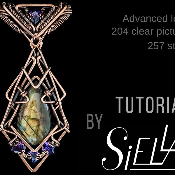 Advanced Wire wrapping TIE necklace tutorial, wire weaving pendant by Siella jewelry