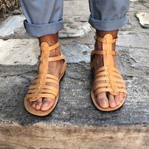 Gladiator Sandals Men, Leather Sandals, Summer Sandals, Greek Sandals, Gift for Him, Made from Genuine Leather in Greece.