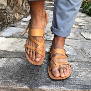 Slingback Sandals, Mens Leather Sandals, Greek Sandals, Summer Sandals, Mens Sandals, Made from Genuine Leather in Greece.